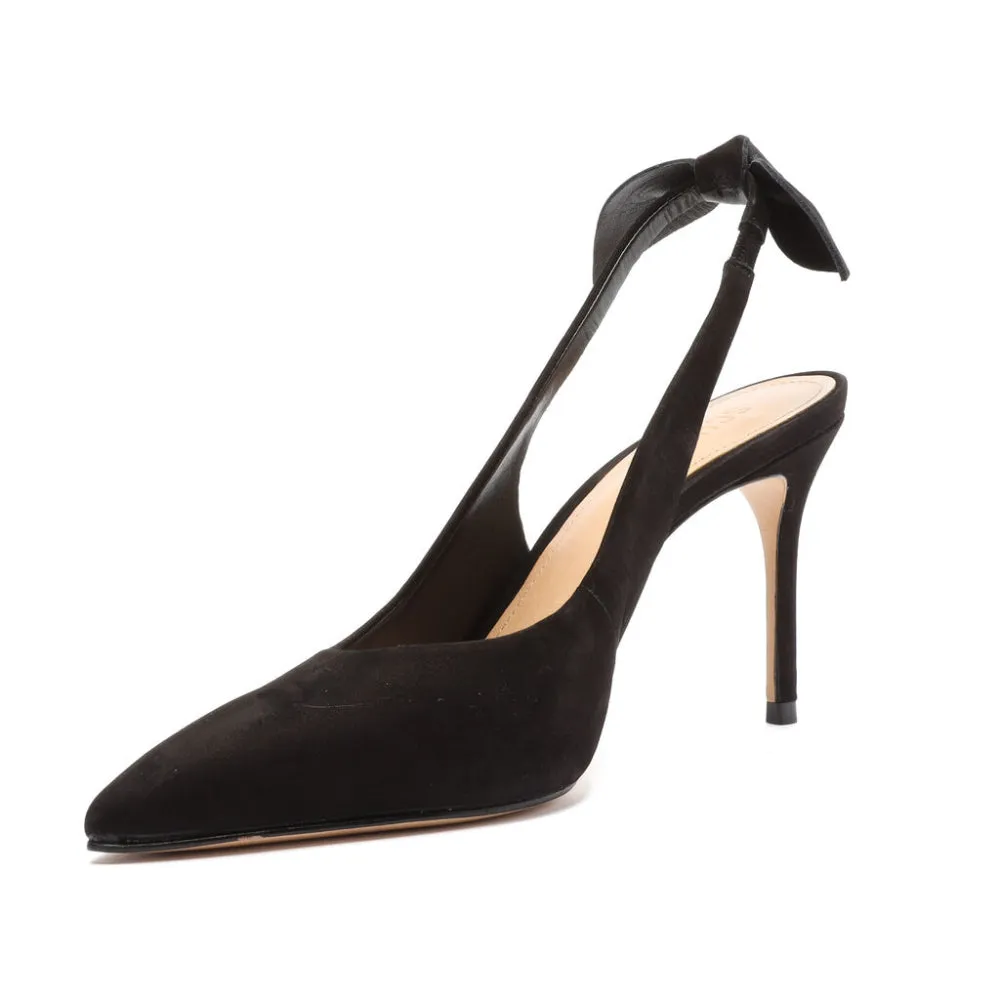 Schutz Scarpin Slingback Heels With Black Suede Details