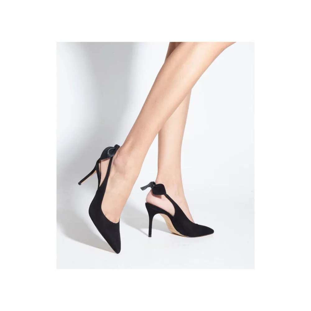 Schutz Scarpin Slingback Heels With Black Suede Details