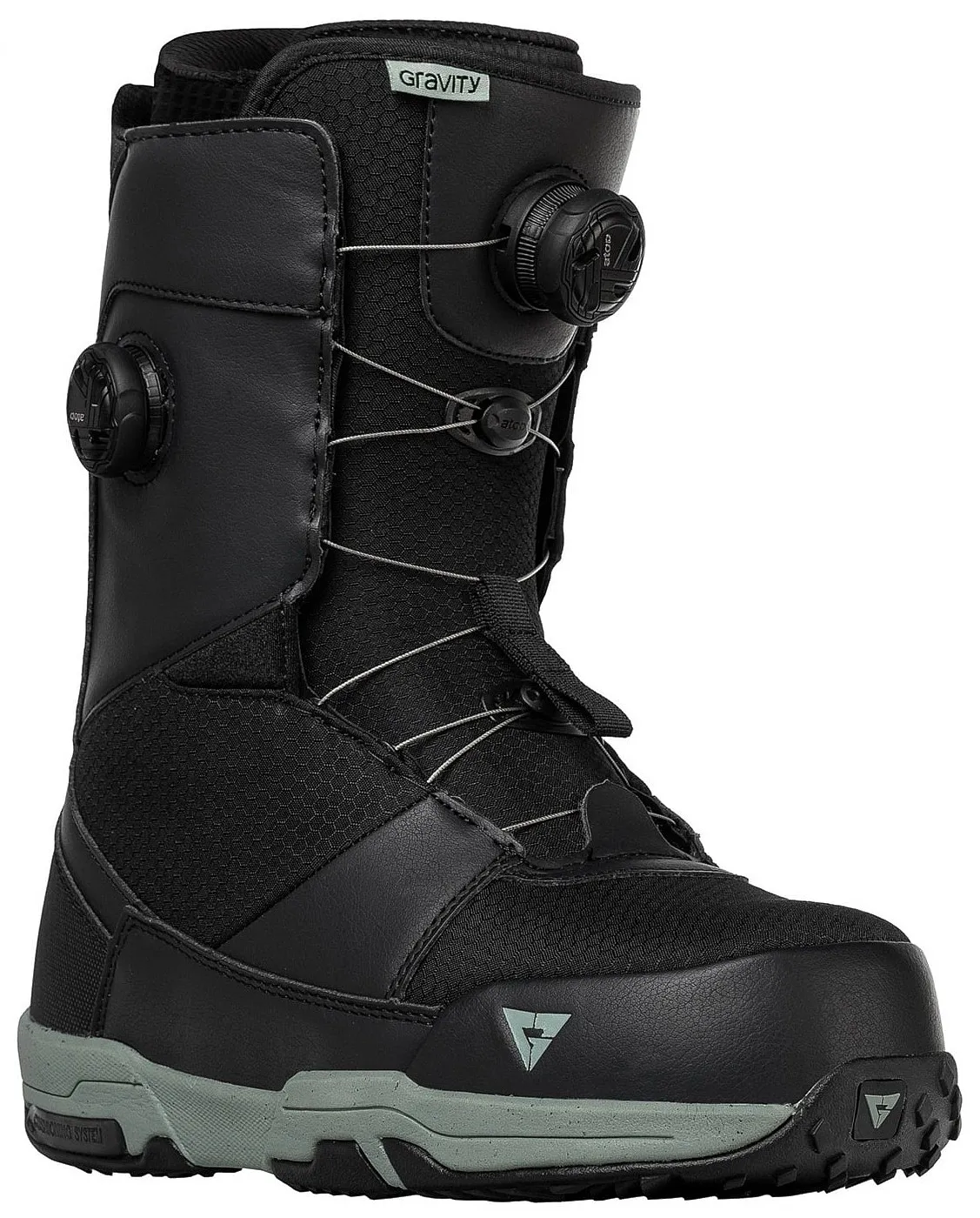 shoes Gravity Manual Dual Atop Boa - Black/Sage - men´s