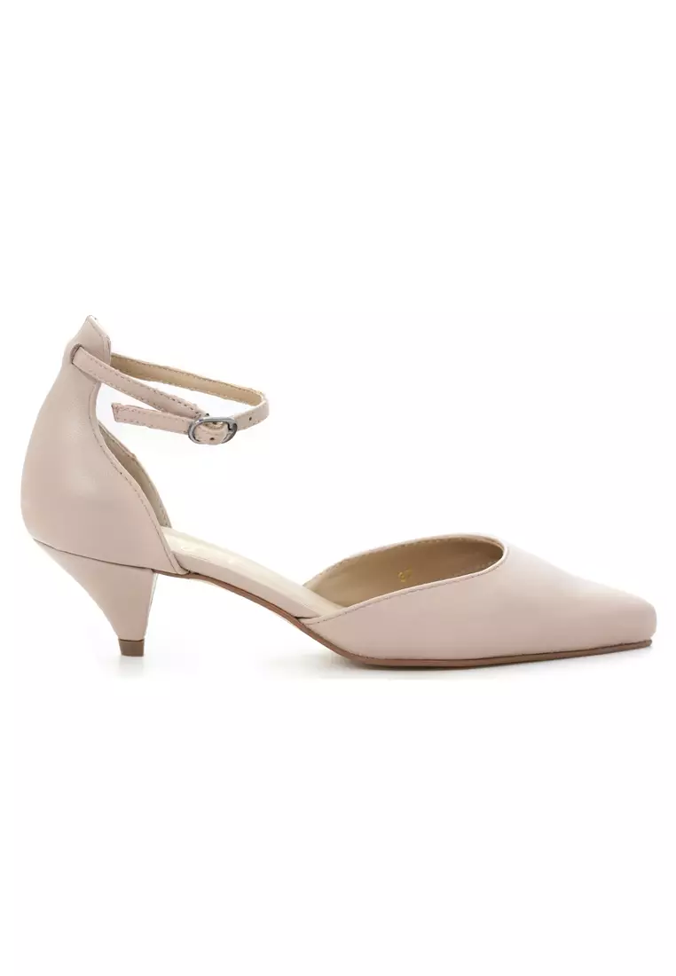 Shu Talk AMAZTEP Nappa Leather With Ankle Strap Heels