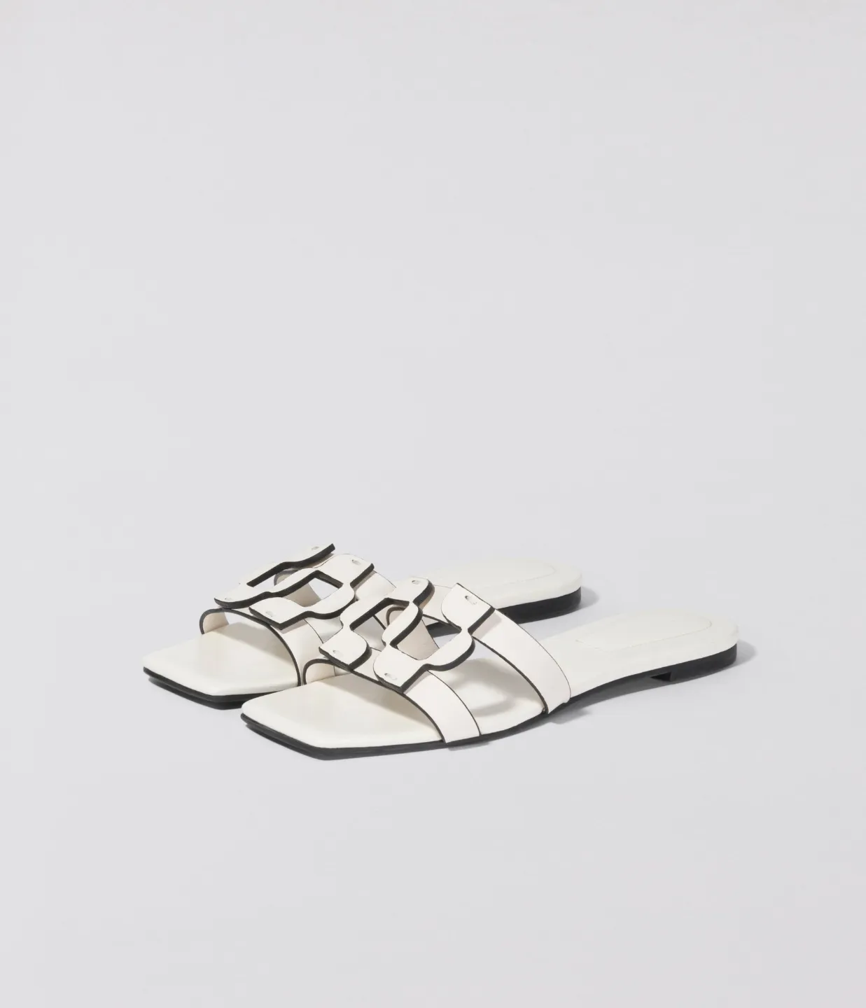 Simkhai Monogram Flat Slide in Ivory