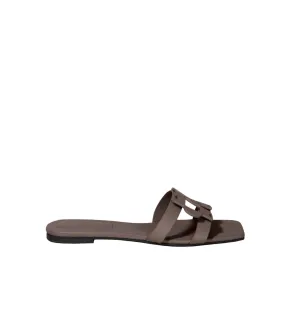 Simkhai Monogram Flat Slide in Mocha