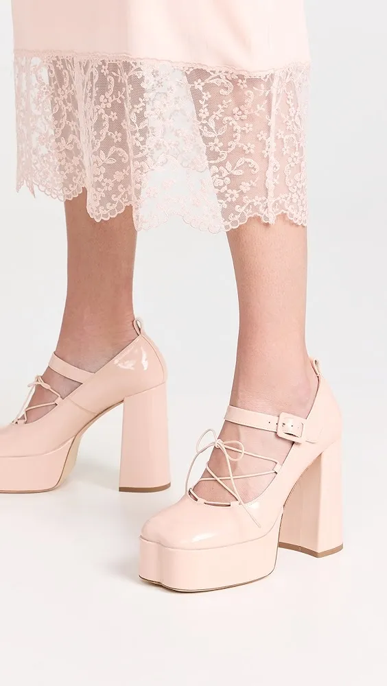 Simone Rocha   Heart Toe Platform Laceup Ballerina Heels 