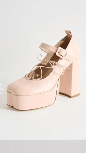 Simone Rocha   Heart Toe Platform Laceup Ballerina Heels 