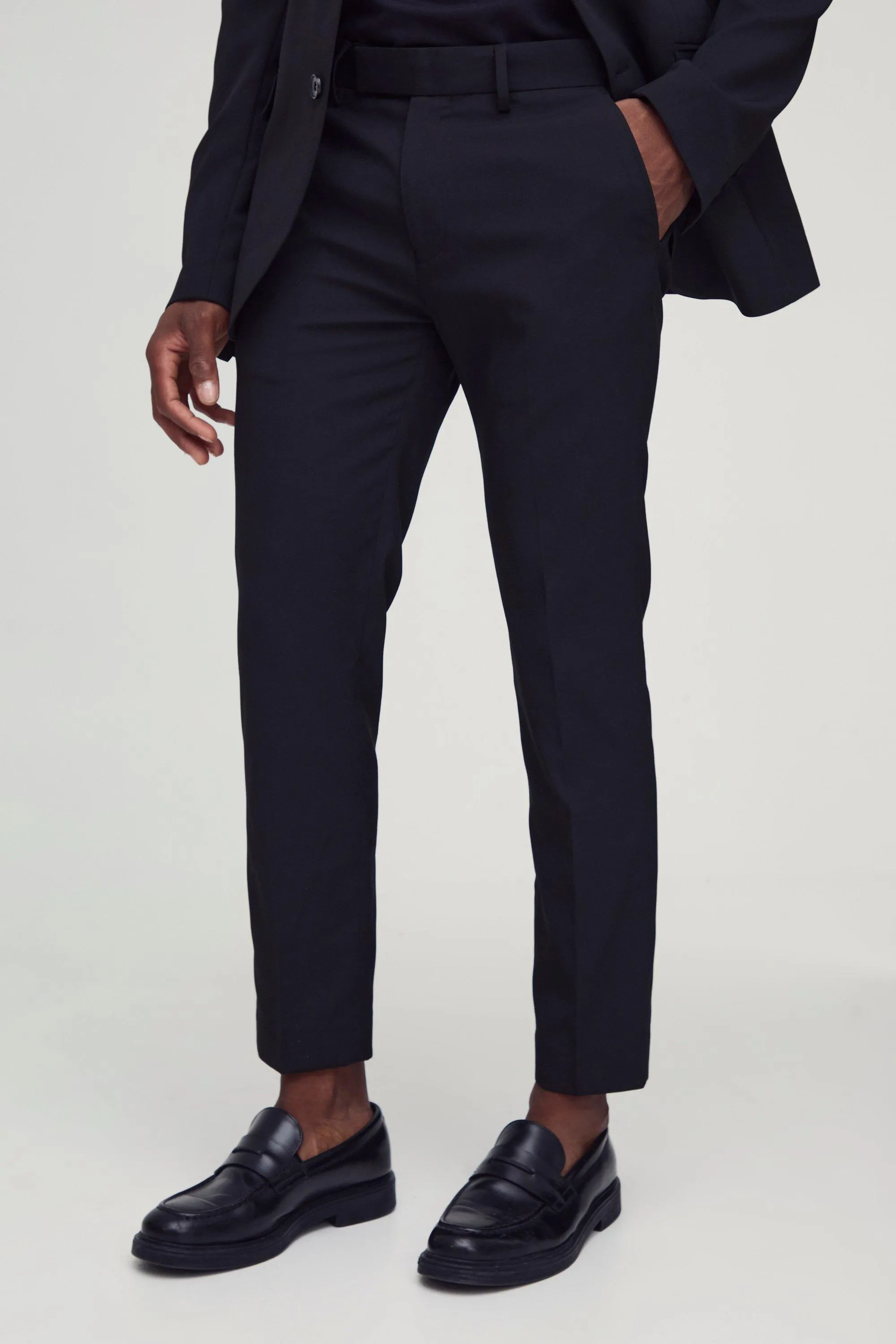 Skinny Fit Cropped Tailored Trousers