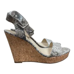 Snakeskin Print Sandals Heels Wedge By Jessica Simpson, Size: 9