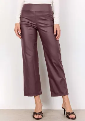 Soyaconcept High Waited Flared Trousers, Wine