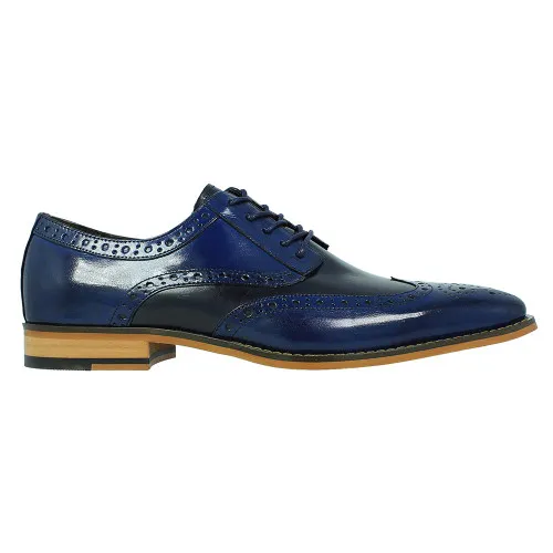 Cobalt & Navy Leather Wingtip Stacy Adams Tinsley Oxfords