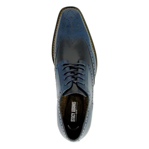 Cobalt & Navy Leather Wingtip Stacy Adams Tinsley Oxfords