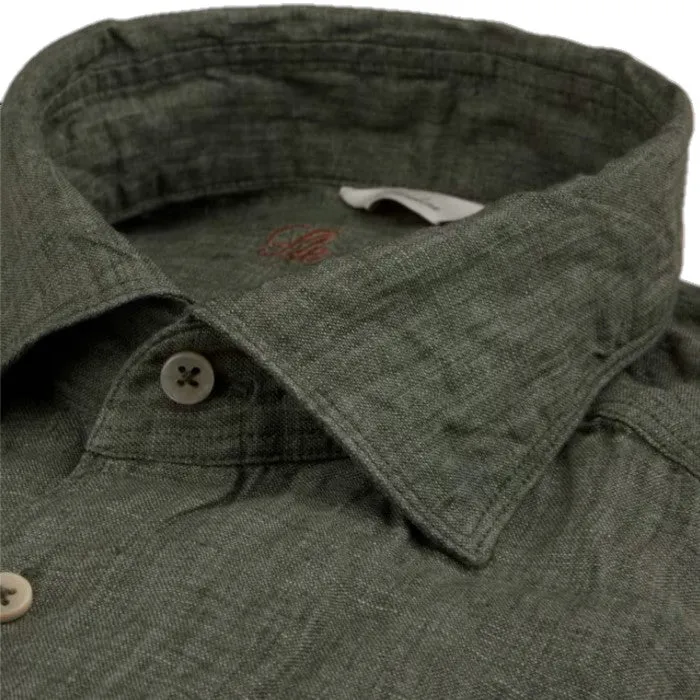 Stenstroms Men's Green Linen Shirt