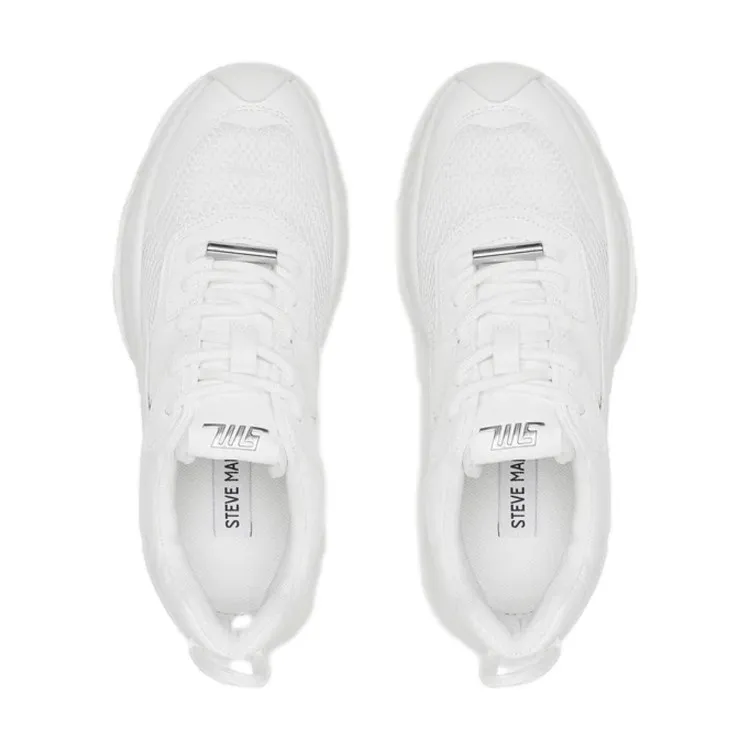 Stylish White Lace-Up Women's Sneakers by Steve Madden BELISSIMO