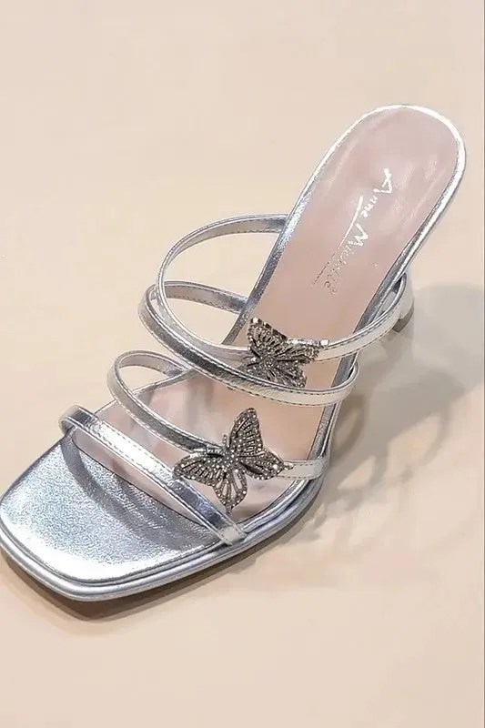 Strappy Slide Sandal W/Butterfly