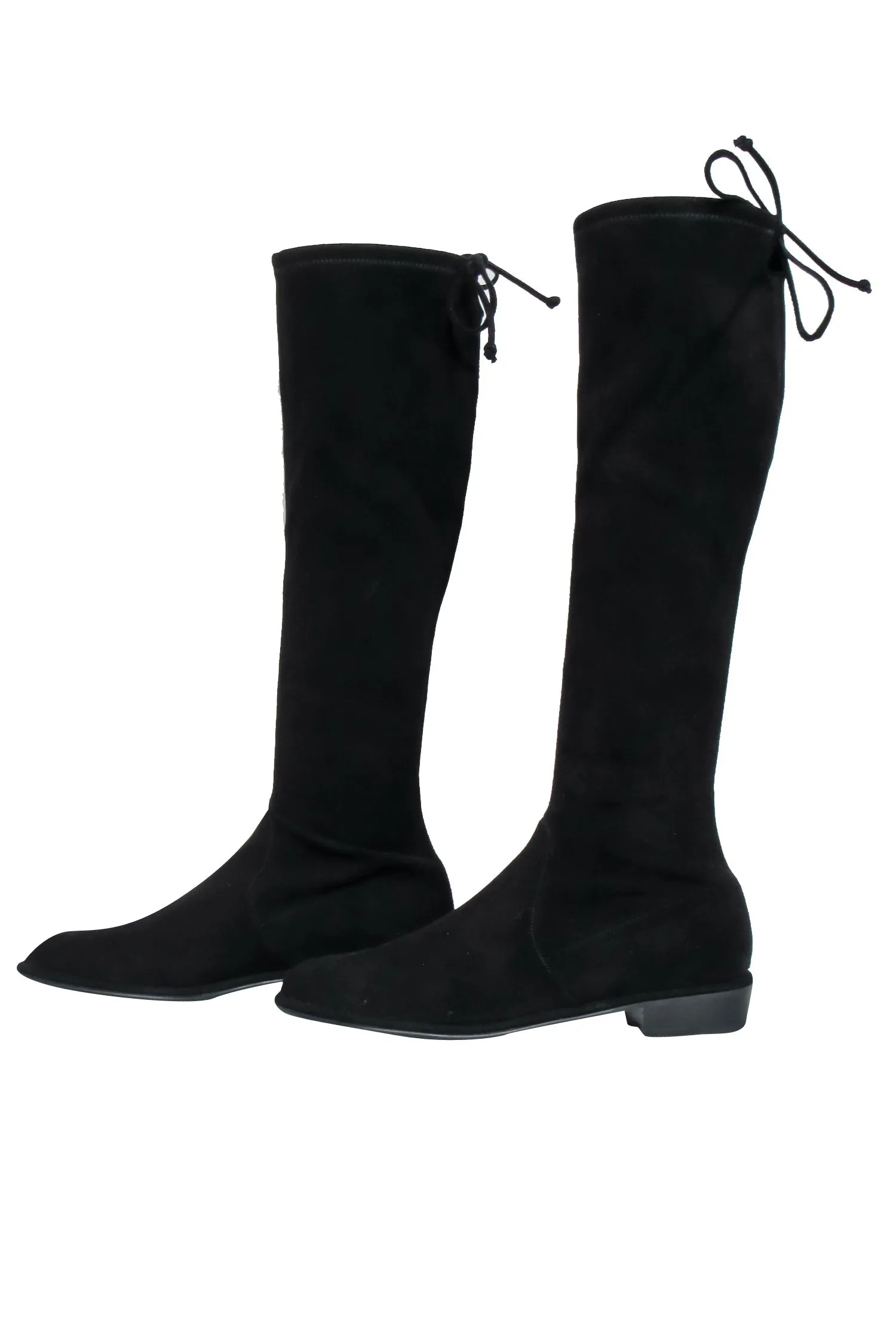 Stuart Weitzman - Black Suede Knee High Flat Boots Sz 8