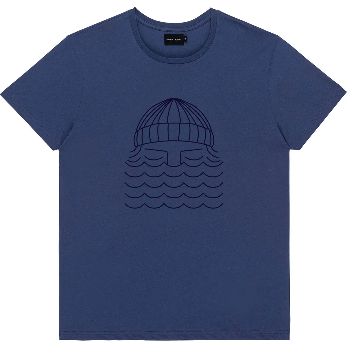 Sun-washed blue t-shirt for beachwear