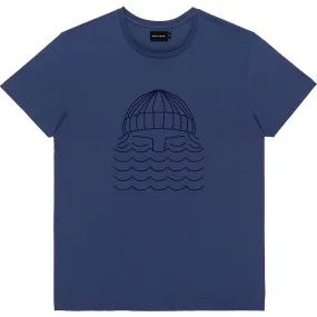 Sun-washed blue t-shirt for beachwear