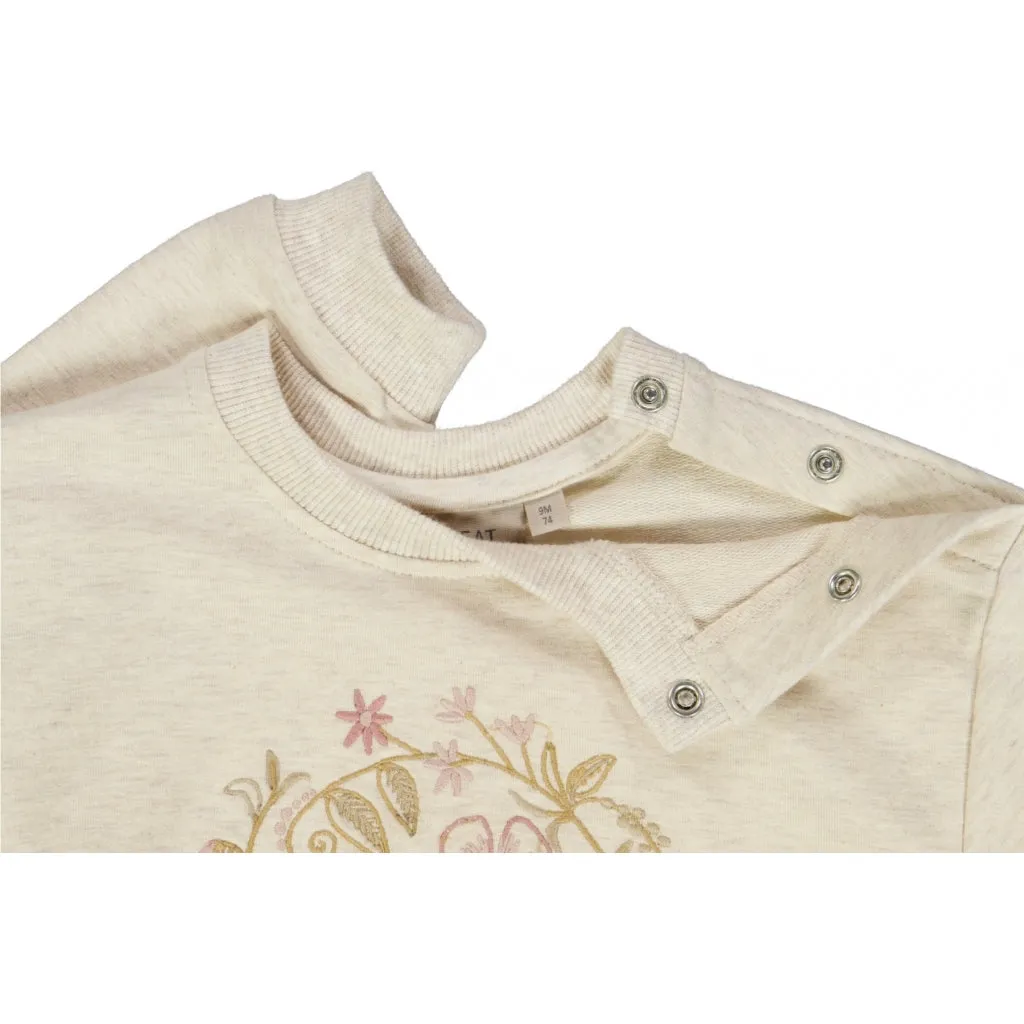 Sweatshirt Flower Embroidery - moonlight melange