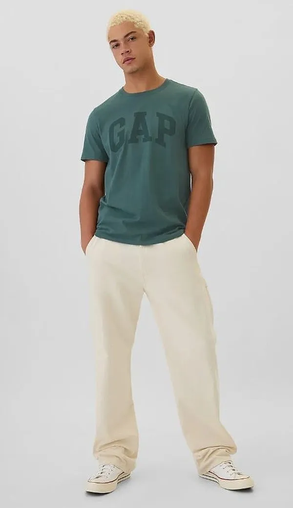 T-Shirt GAP V-Everyday Soft Basic Logo - Moores Green - men´s