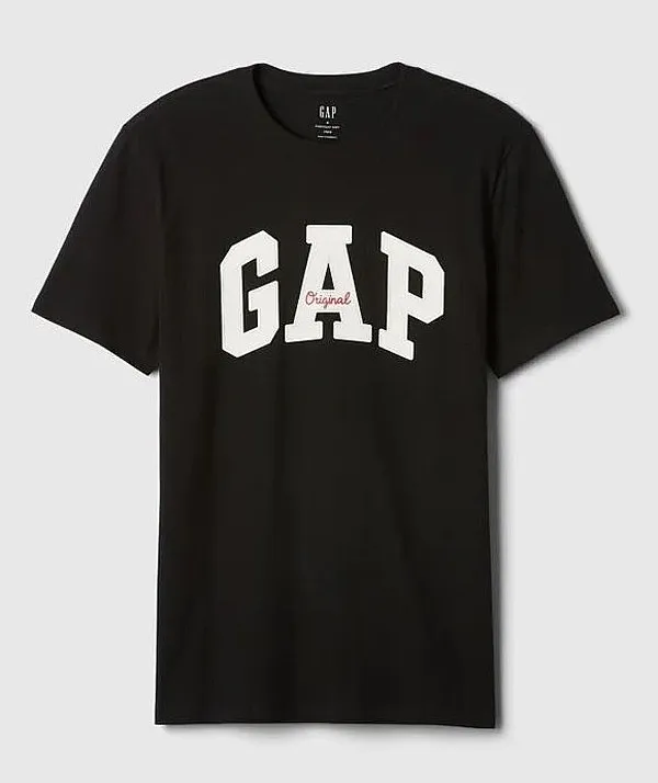 T-Shirt GAP V-Frch Everyday Soft Original Arch - True Black - men´s