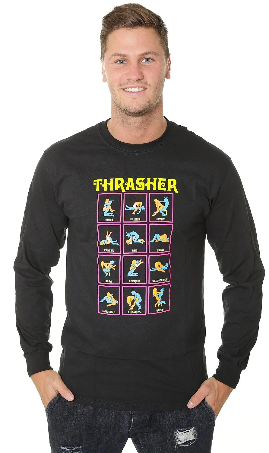 T-Shirt Thrasher Black Light LS - Black - men´s