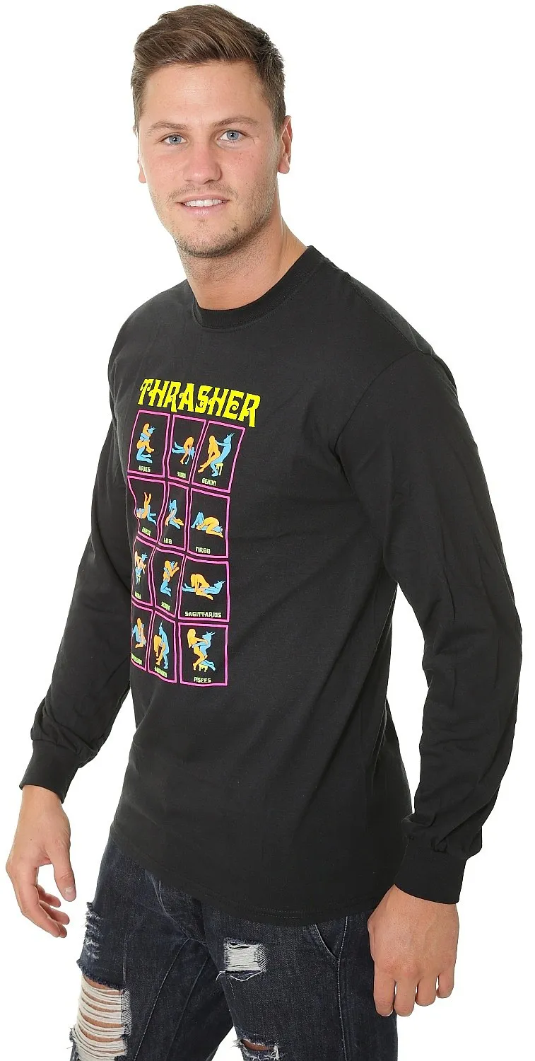 T-Shirt Thrasher Black Light LS - Black - men´s