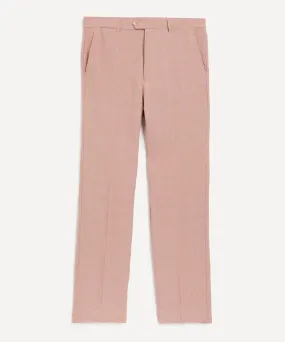 Tailored Linen Trousers in Salmon Pink 