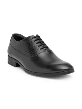 Teakwood Genuine Leather Black Oxford Shoes