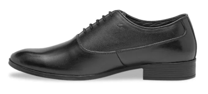 Teakwood Genuine Leather Black Oxford Shoes