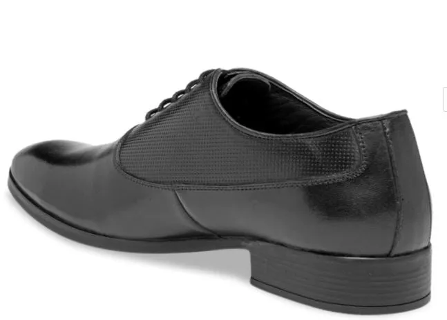 Teakwood Genuine Leather Black Oxford Shoes