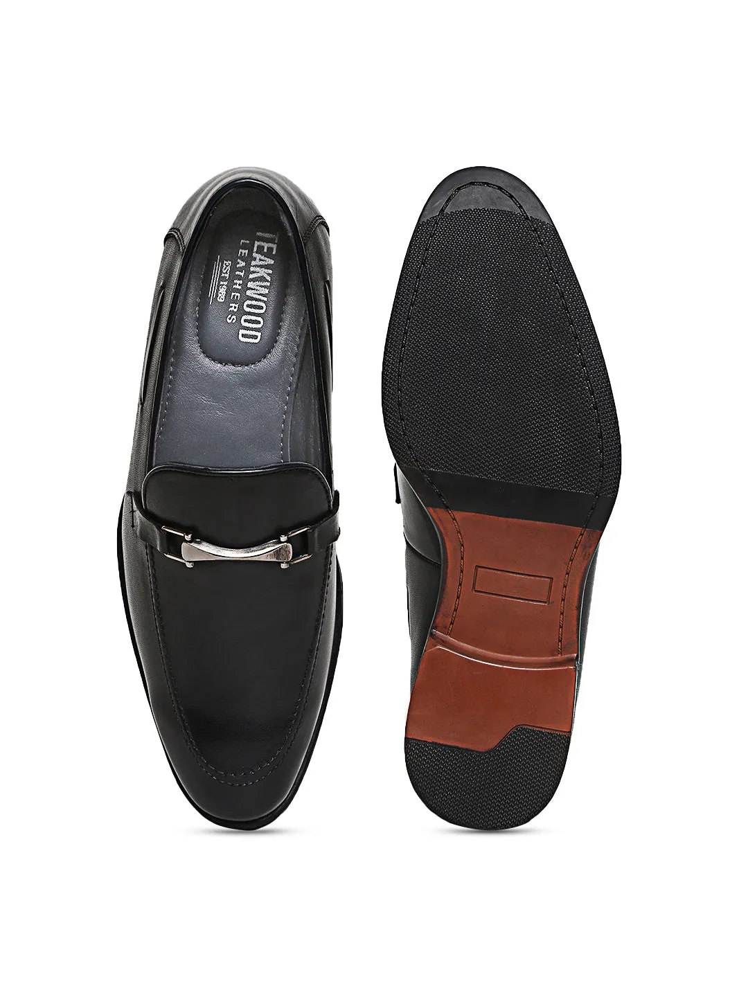 Teakwood Genuine Leather Black Shoes