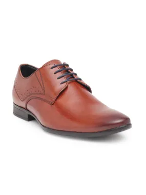 Teakwood Genuine Leather Brown Derby Shoes - Clearance sale