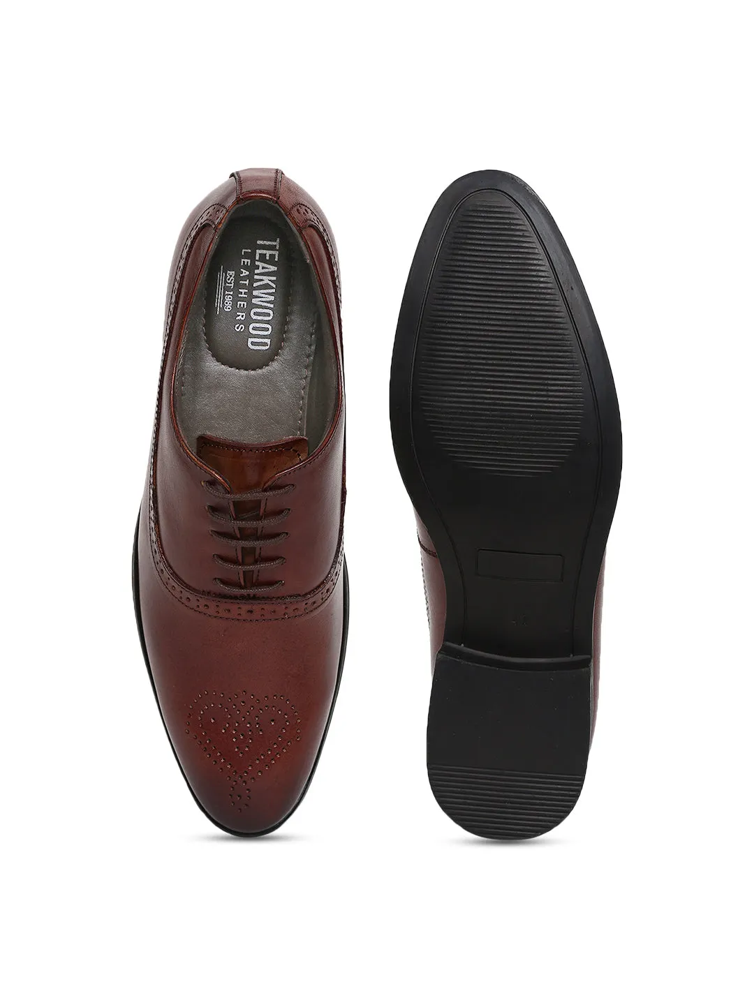 Teakwood Genuine Leather Brown Shoes