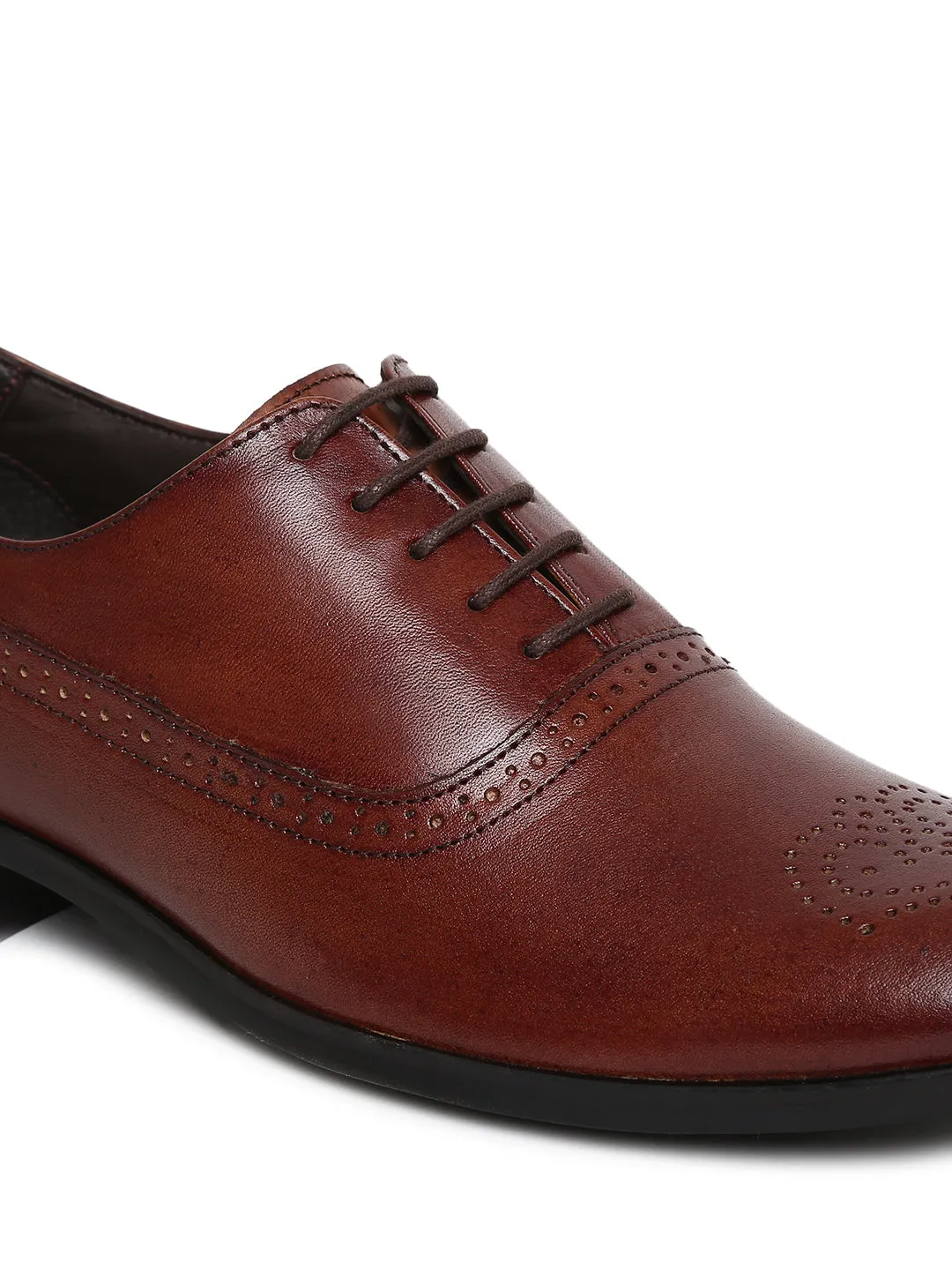 Teakwood Genuine Leather Brown Shoes