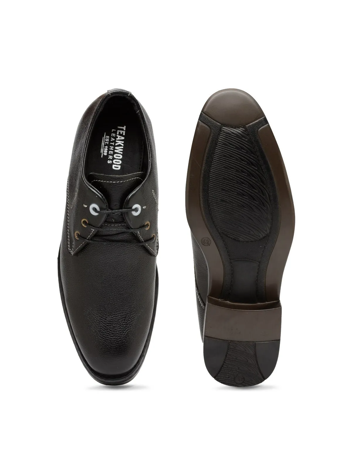 Teakwood Leather Black Formal Shoes