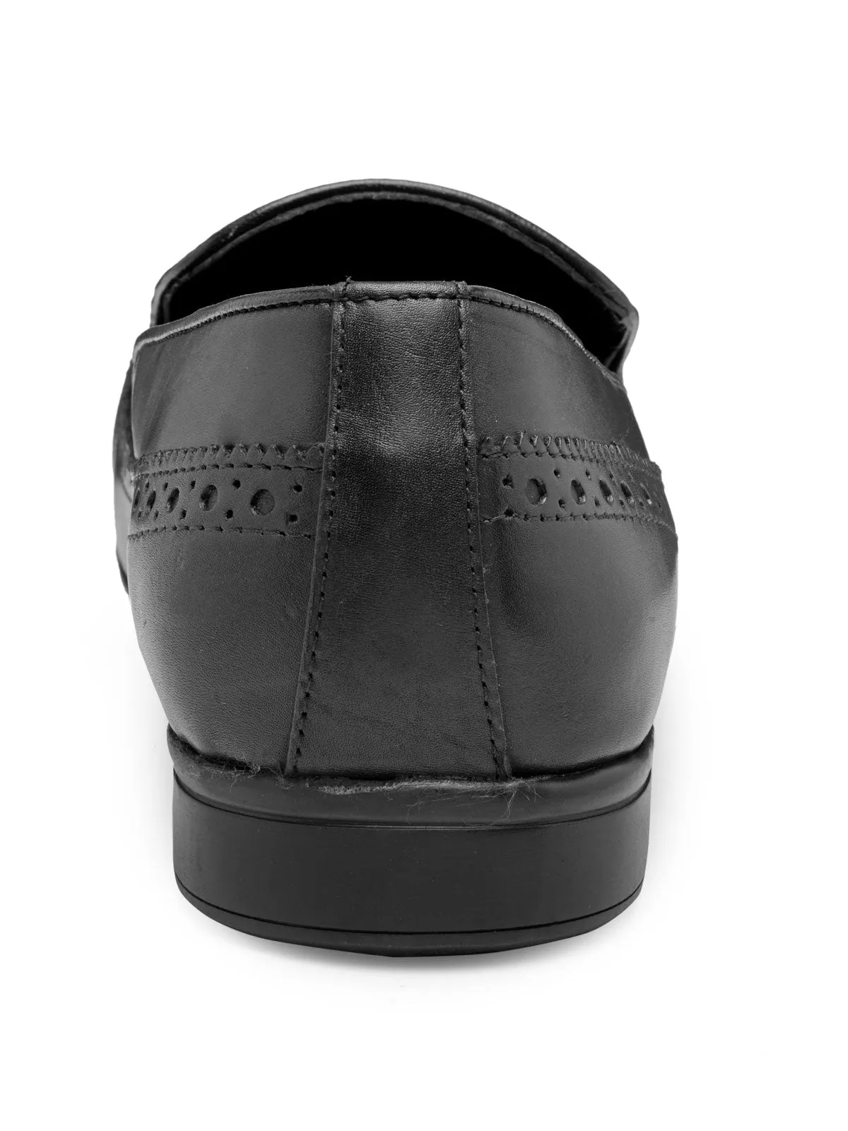 Teakwood Leather Men's Black Slip-ons Shoes