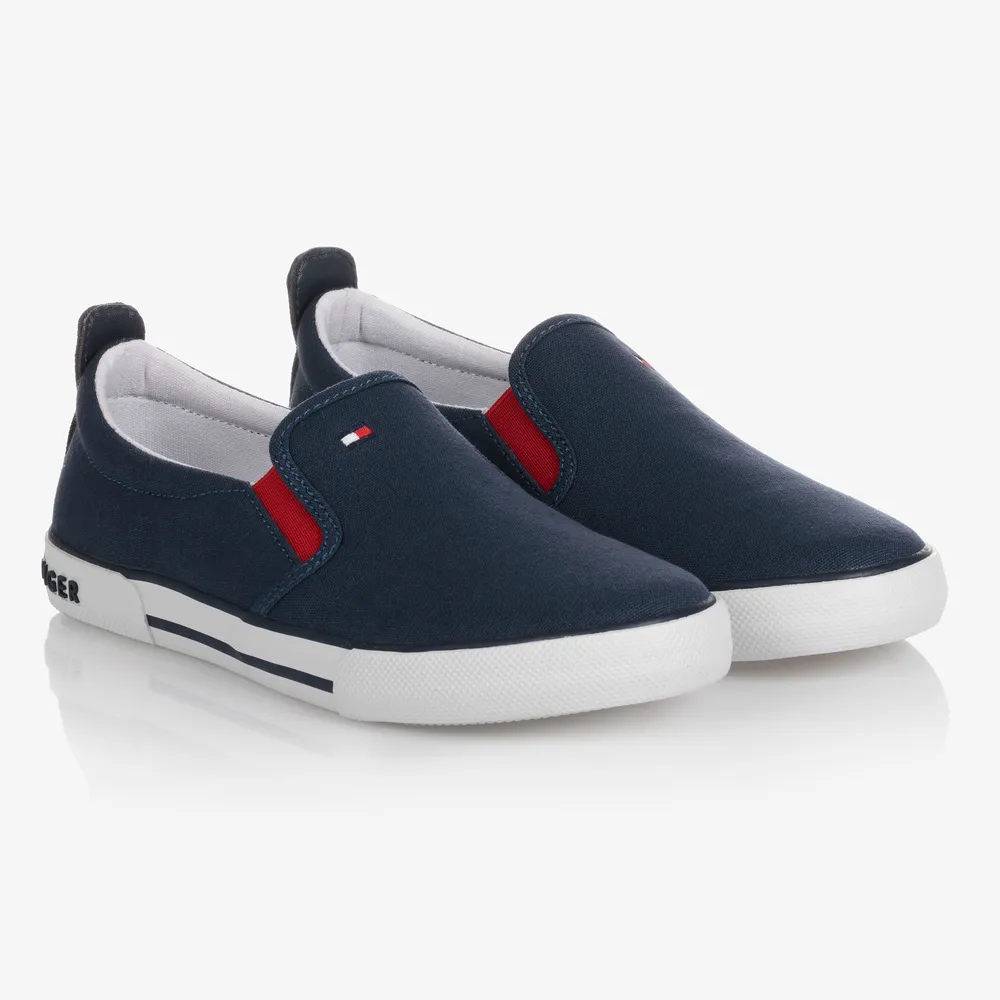 Teen Boys Blue Canvas Trainers