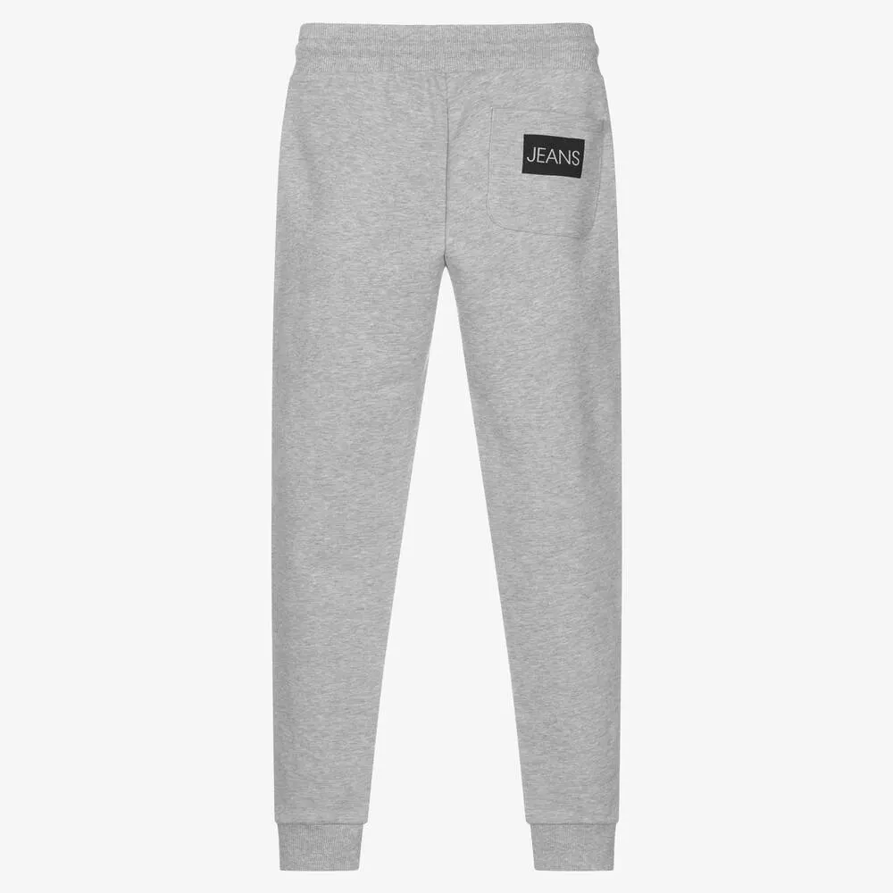 Teen Boys Grey Organic Cotton Logo Joggers