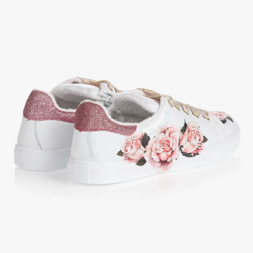 Teen Girls Pink Rose Trainers