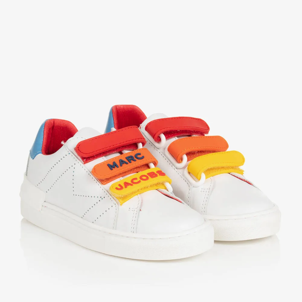 Teen White Leather Multicolour Trainers