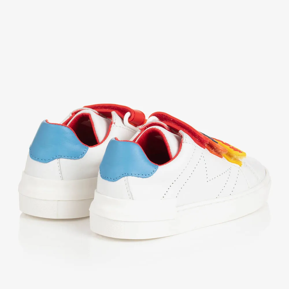 Teen White Leather Multicolour Trainers