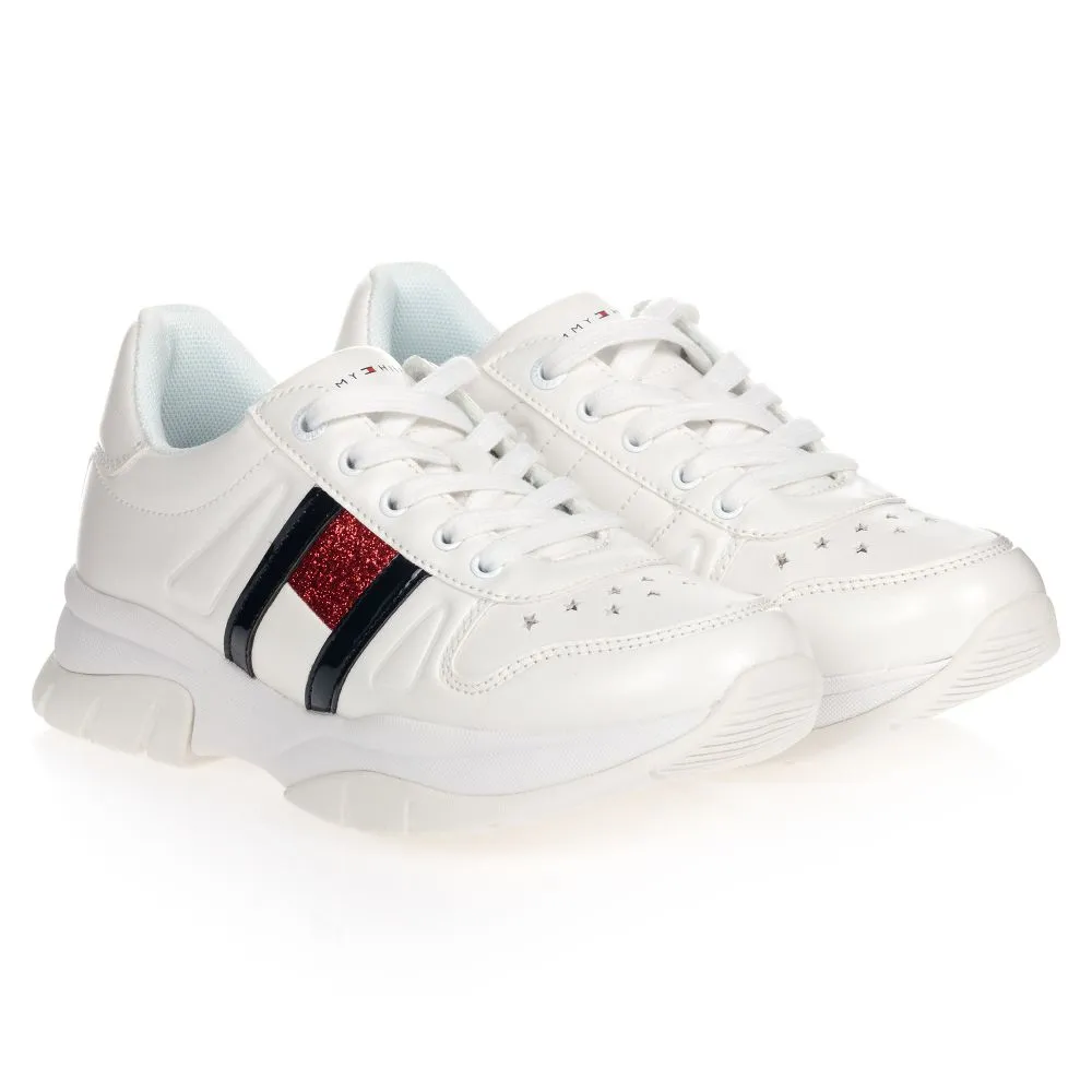 Teen White Logo Trainers