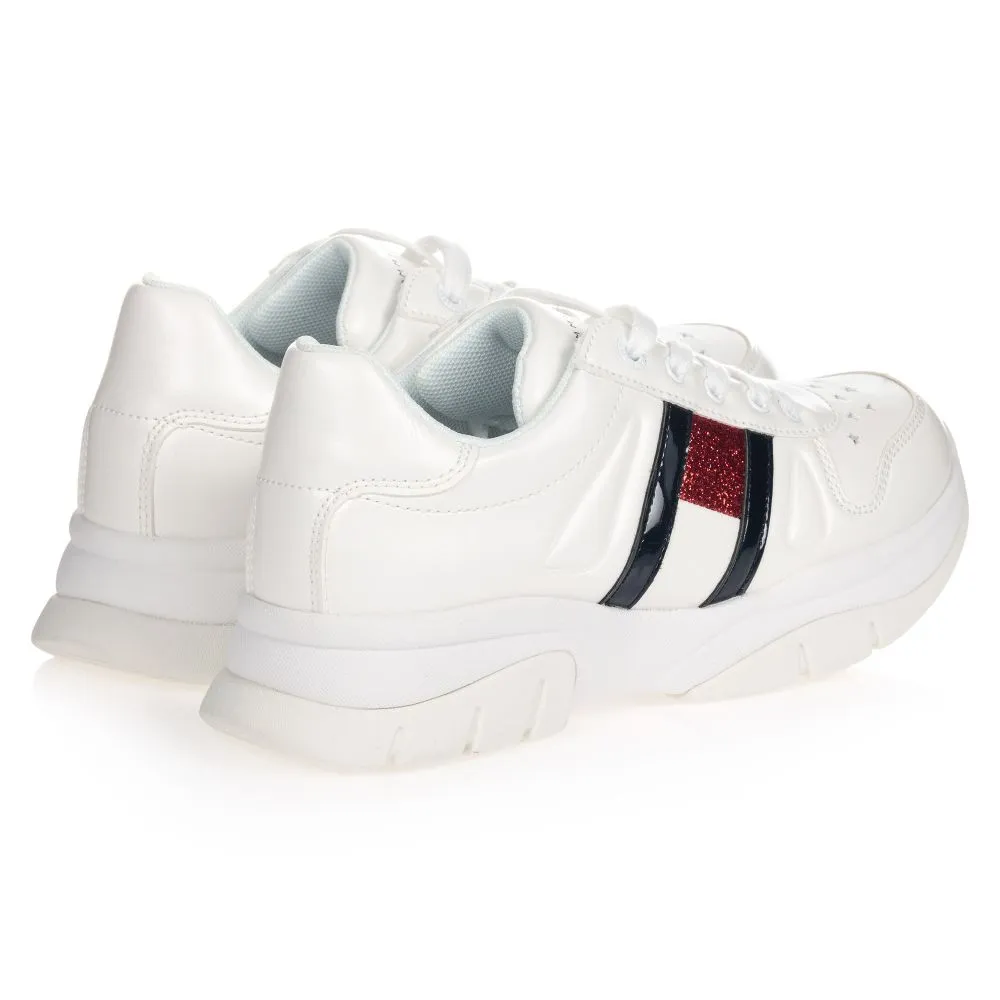 Teen White Logo Trainers