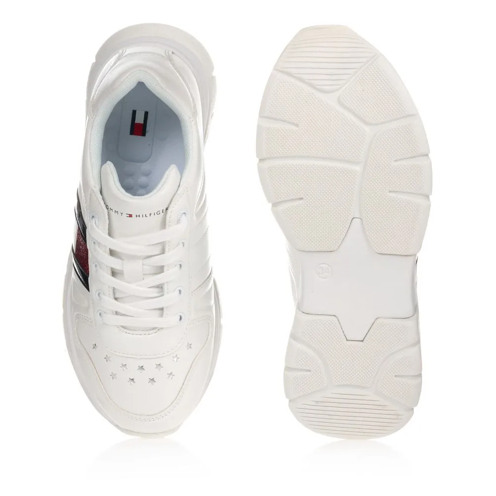 Teen White Logo Trainers