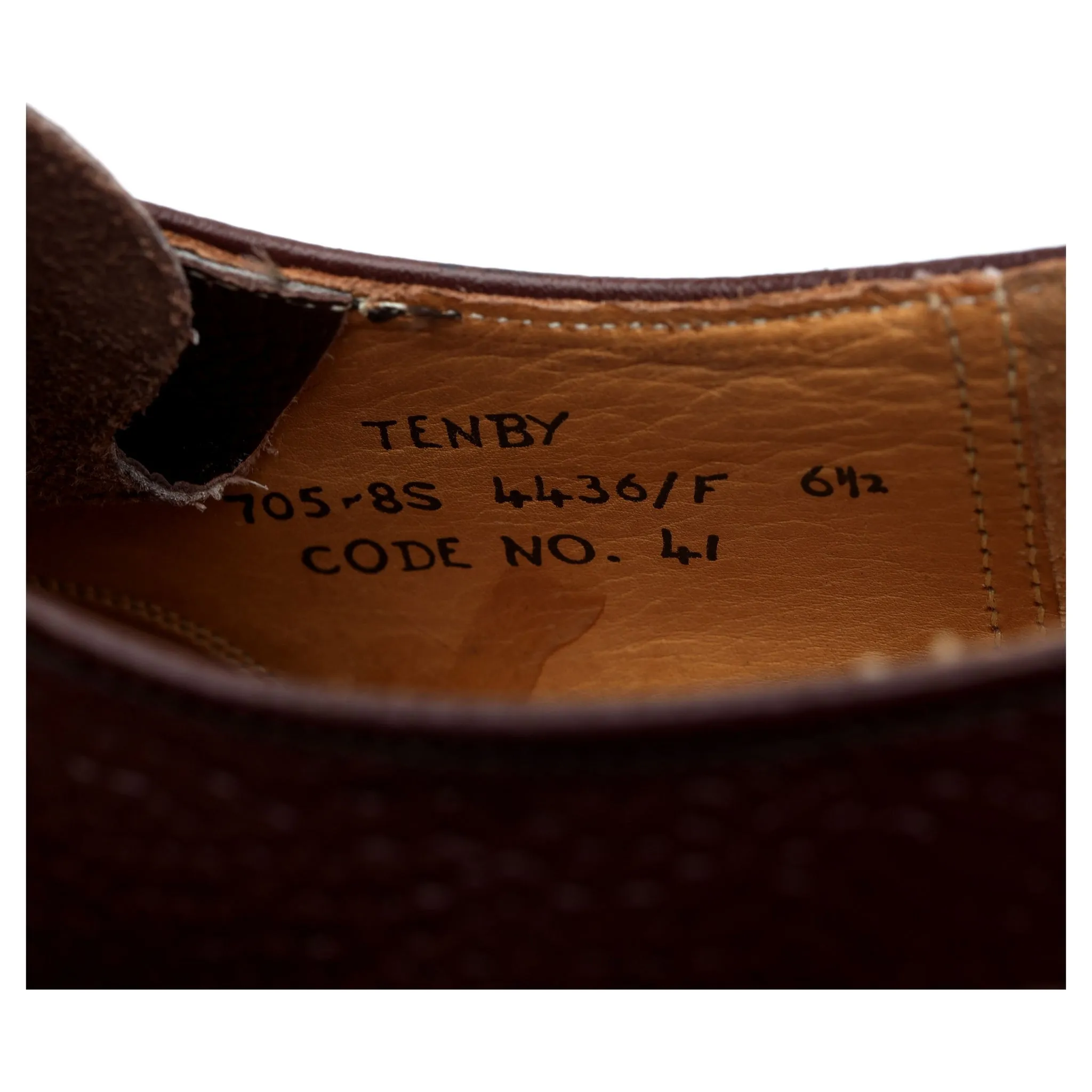 'Tenby' Dark Brown Leather Veldtschoen Derby UK 6.5 F