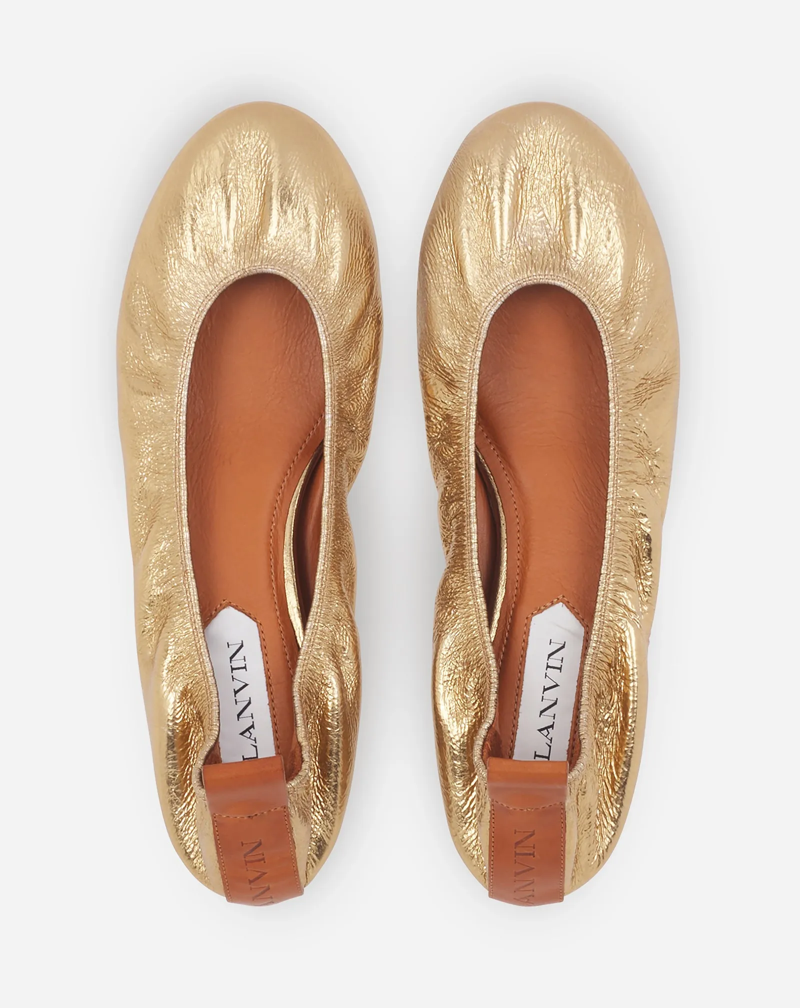 THE BALLERINA FLAT IN METALLIC LEATHER