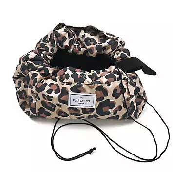 The Flat Lay Co. Leopard Open Flat Makeup Bag | Kaleidoscope