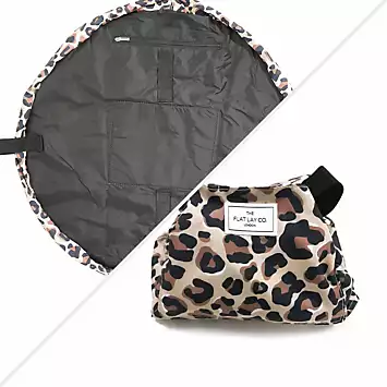 The Flat Lay Co. Leopard Open Flat Makeup Bag | Kaleidoscope