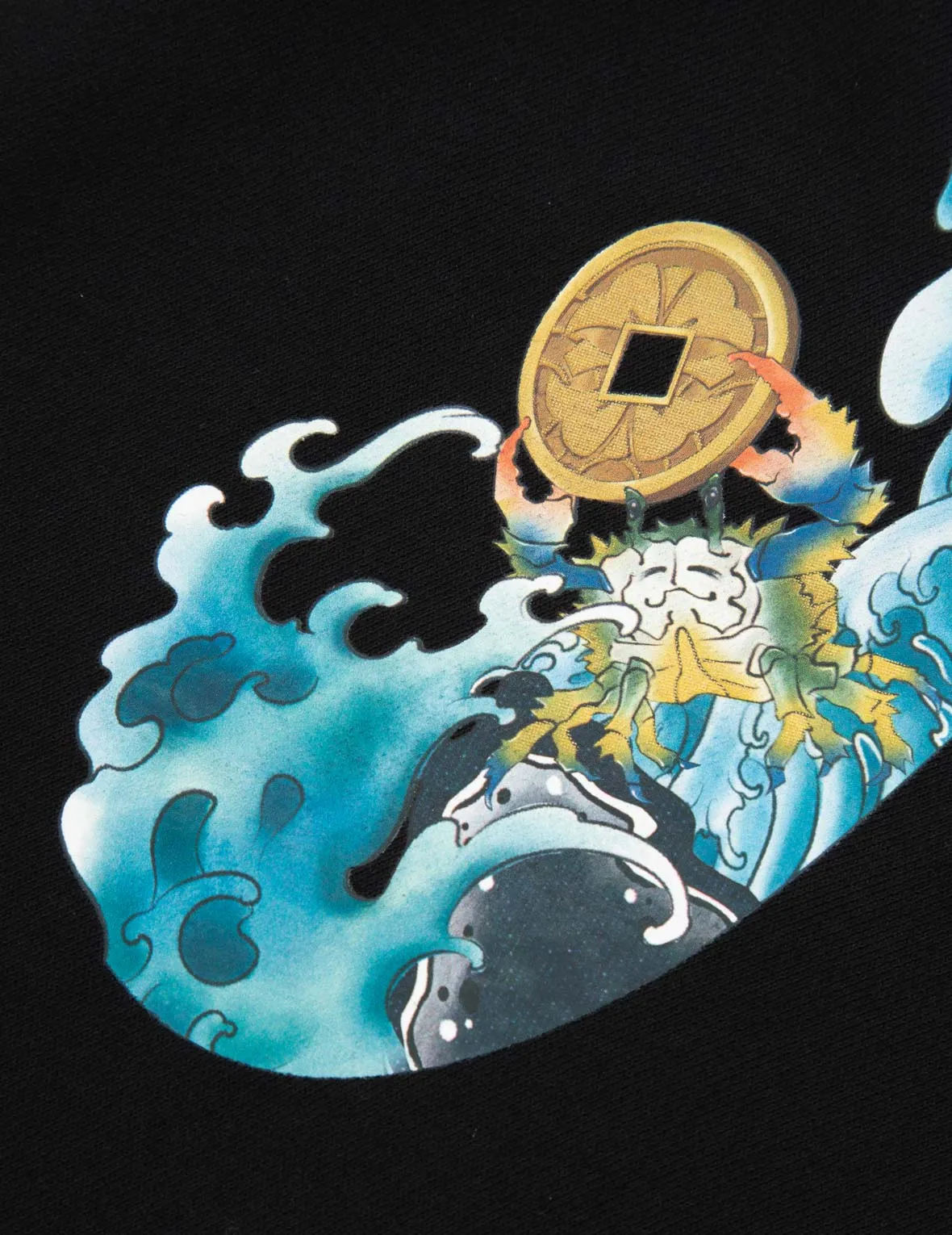 “The God of Fortune Riding Waves” 3D Daicock Print Sweatshirt