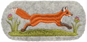 The Red Fox embroidered hair slide - grey