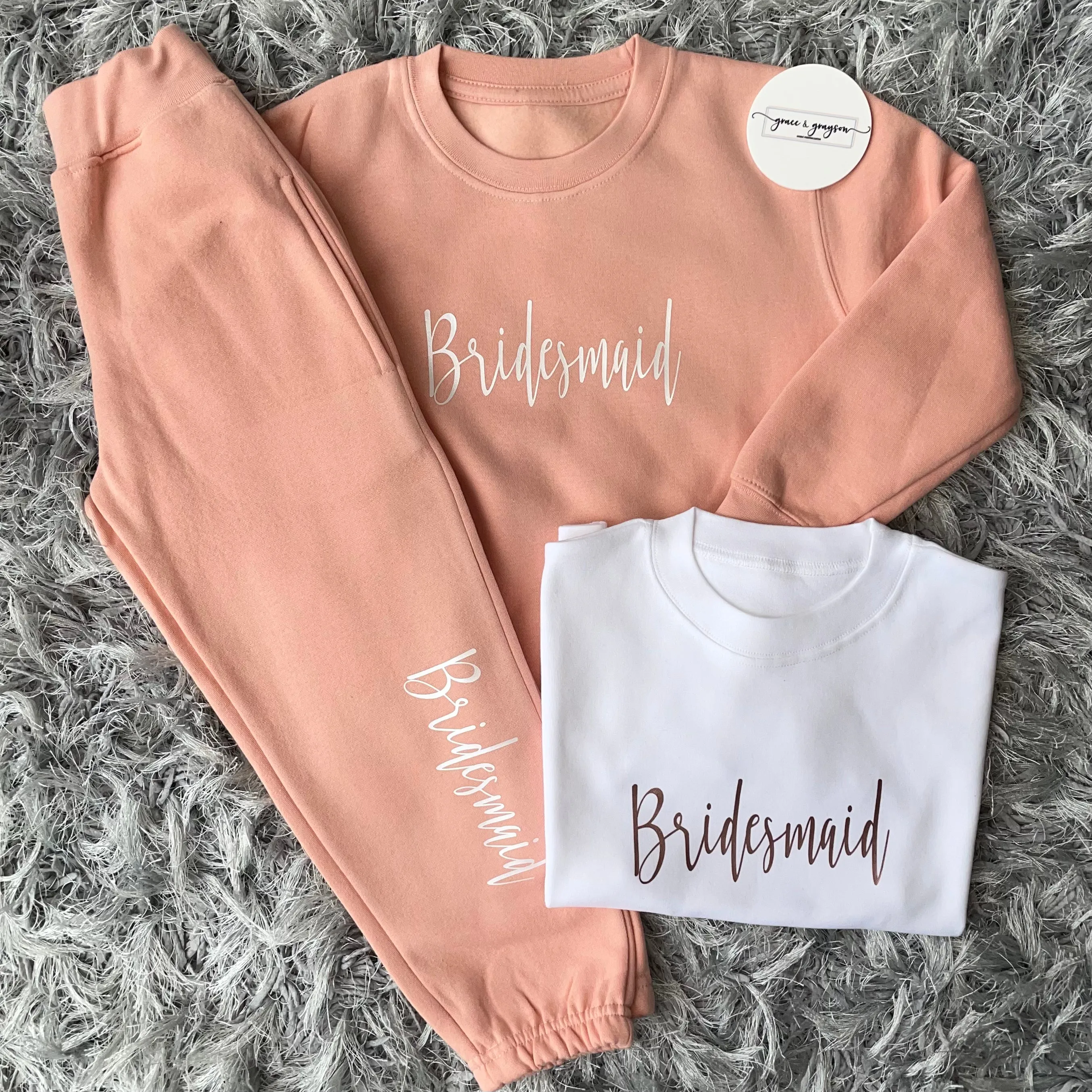 Three Piece Bridesmaid Dusty Pink Tracksuit