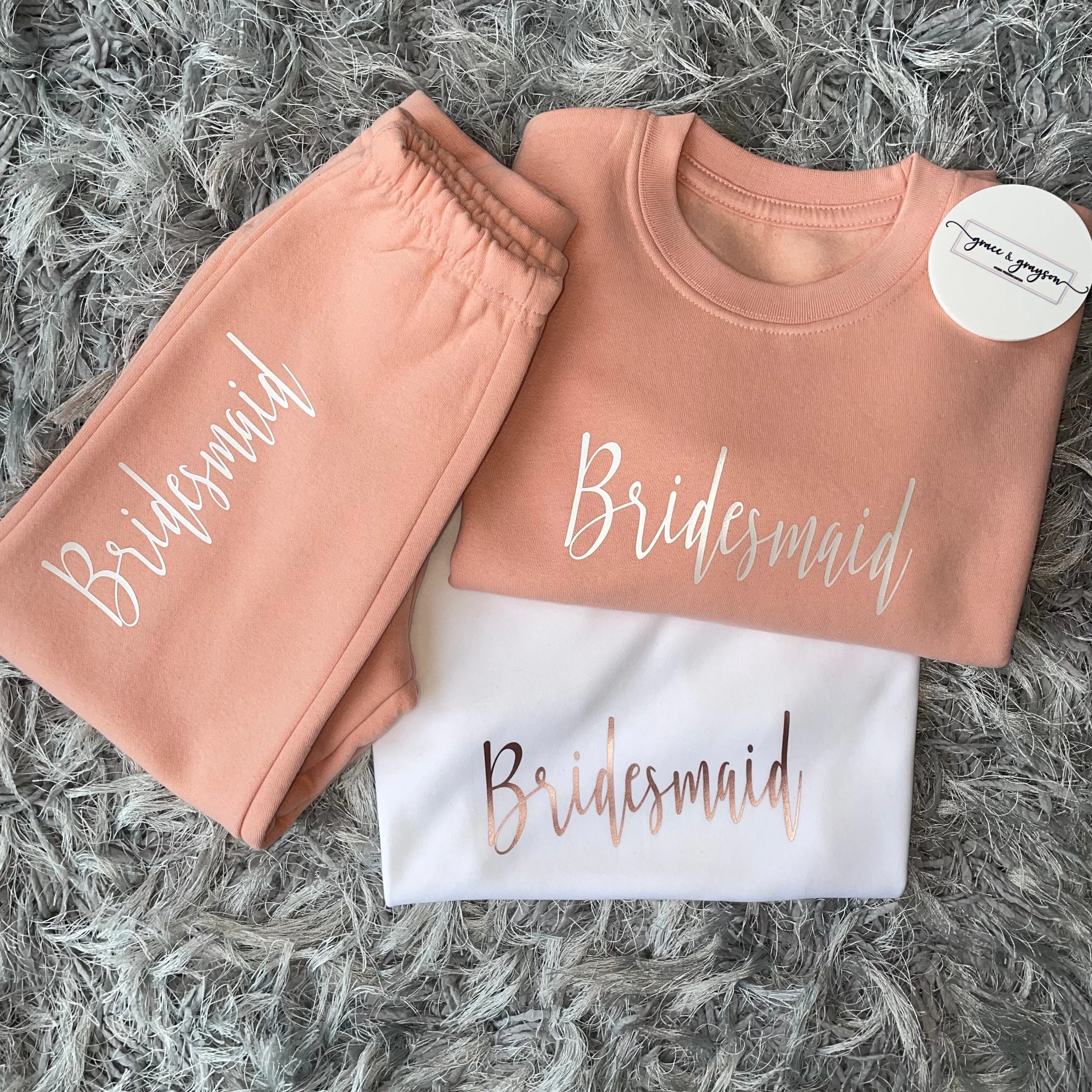 Three Piece Bridesmaid Dusty Pink Tracksuit